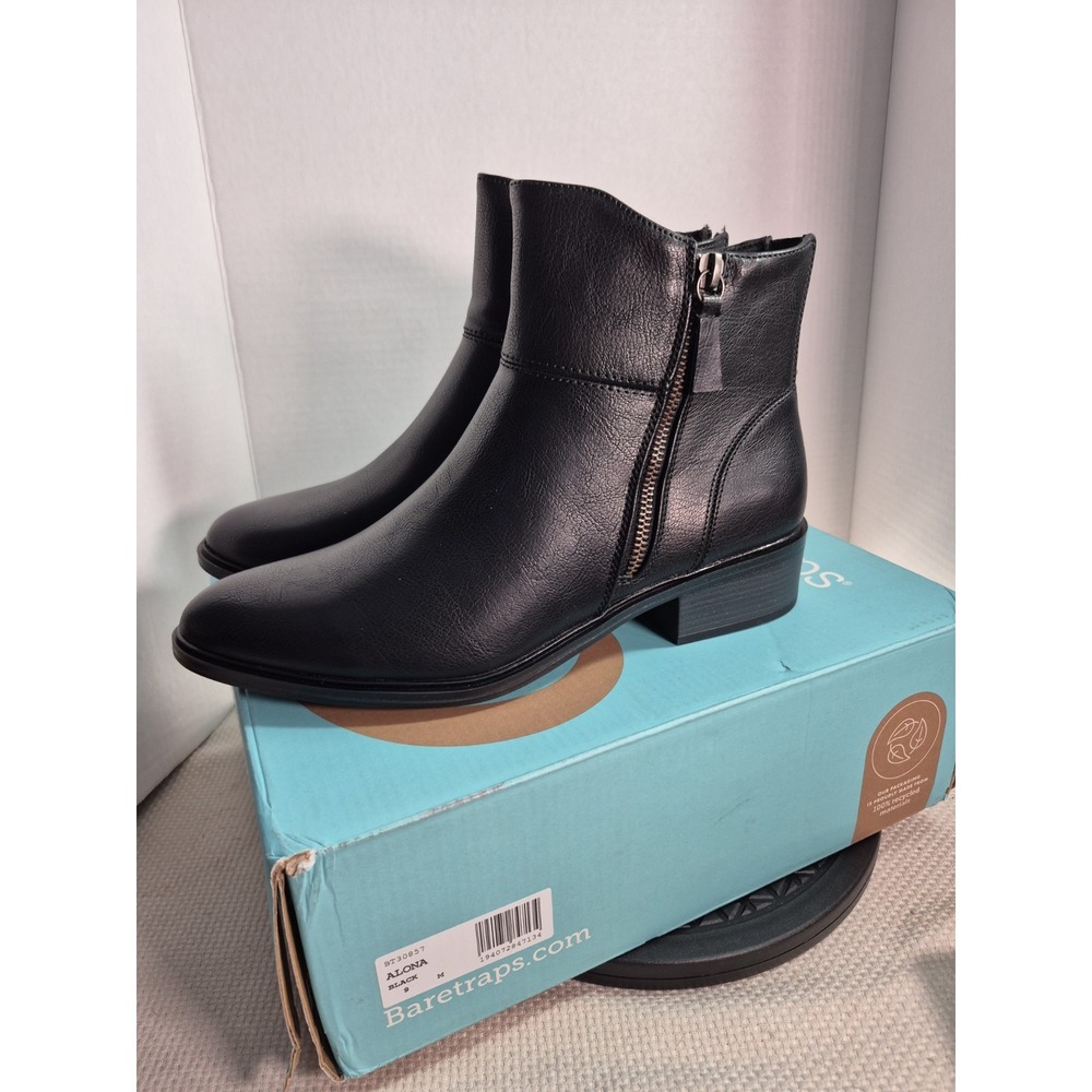 NEW W/Box Sz 9M Baretraps Women's Black Alona Booties Ankle Boots Basic Classic